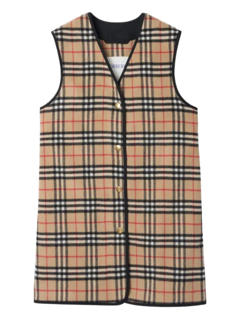 Burberry checked wool blend gilet