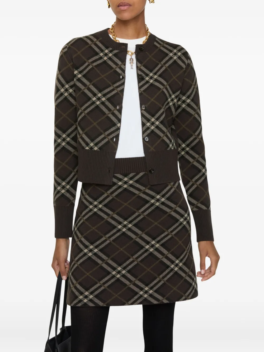 Burberry check-pattern cashmere cardigan | Cardigans | Image 2