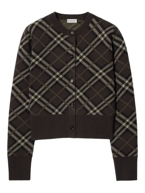 Burberry check-pattern cashmere cardigan