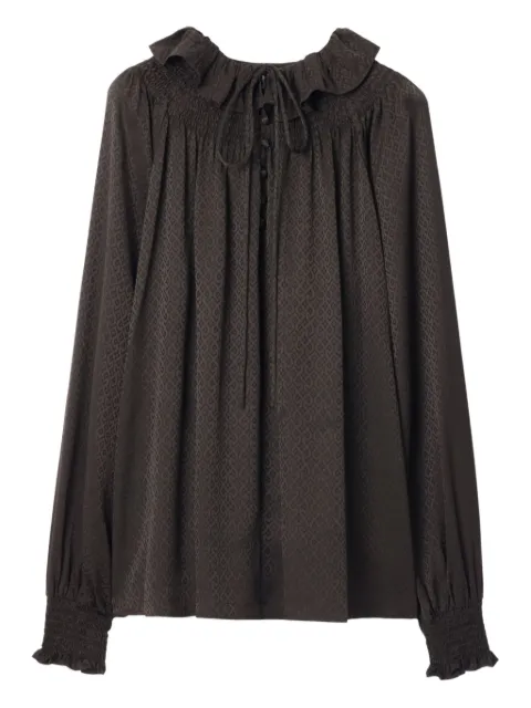 Burberry blusa con motivo geométrico y volantes