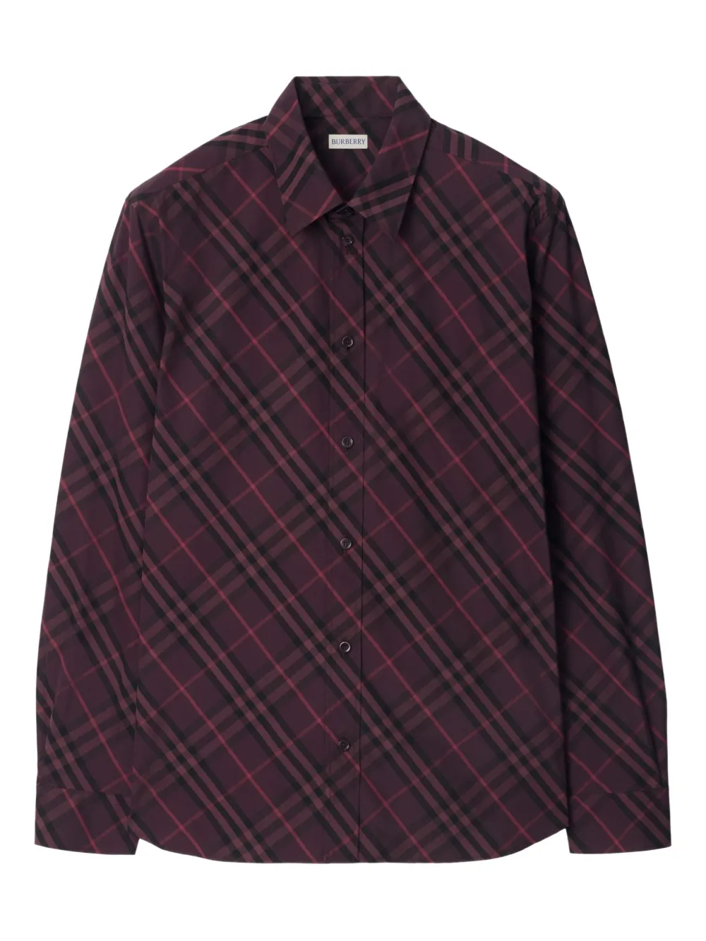 Burberry check cotton shirt | Purple | Image 1