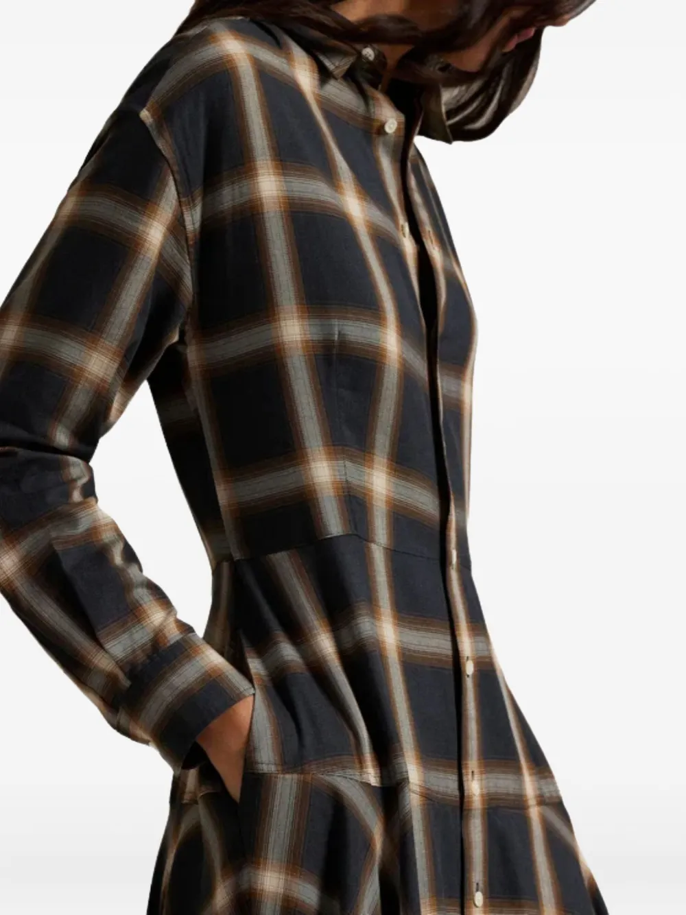 Polo Ralph Lauren Geruite blousejurk Blauw