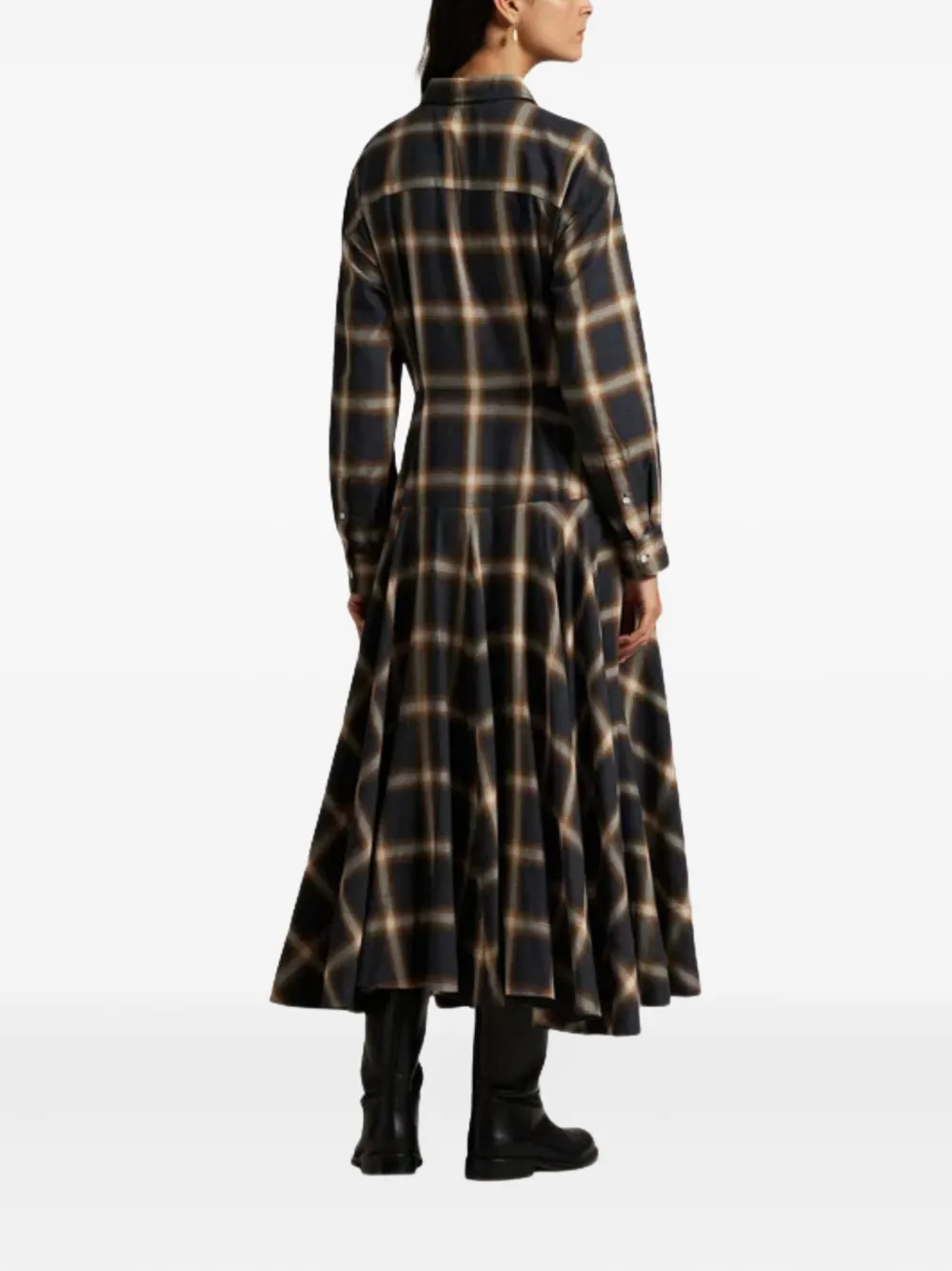 Polo Ralph Lauren Geruite blousejurk Blauw