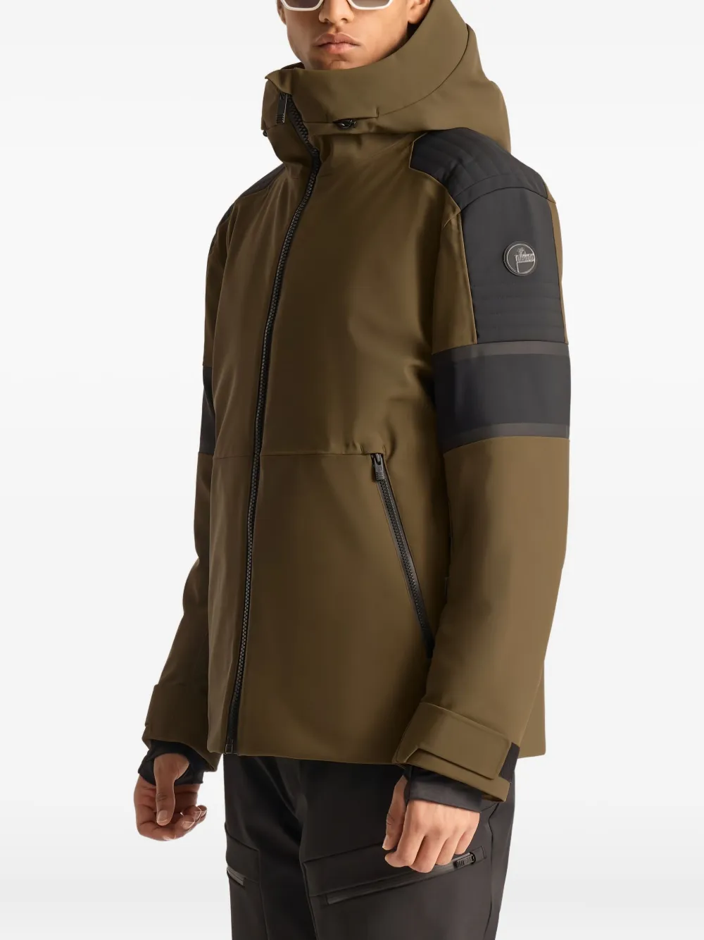 Fusalp Amwo Quilted Shoulder-panel Ski Jacket In Brown