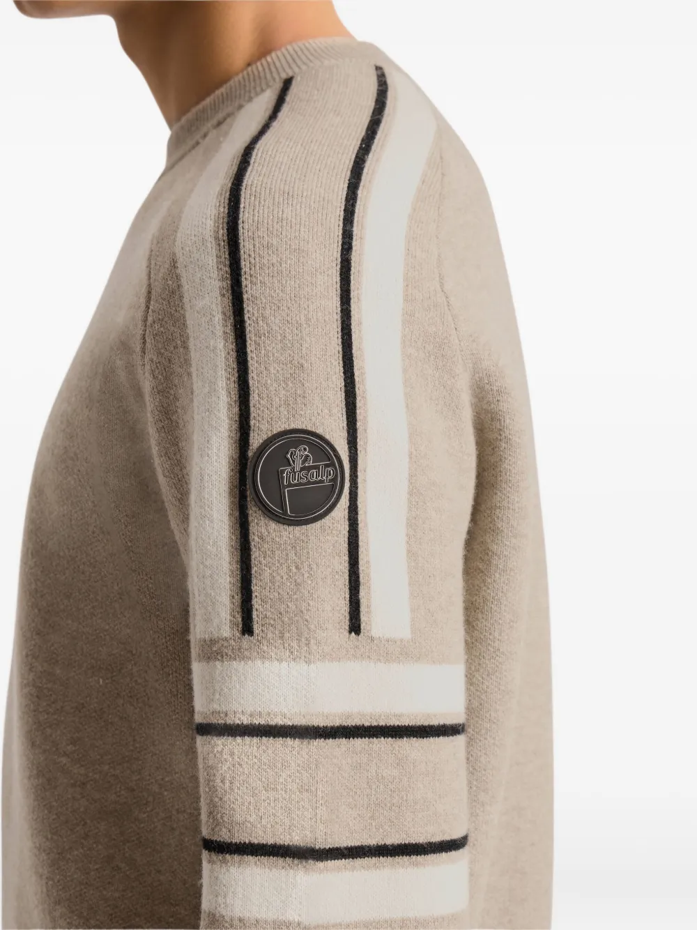 Fusalp Gestreepte trui met jacquard Bruin