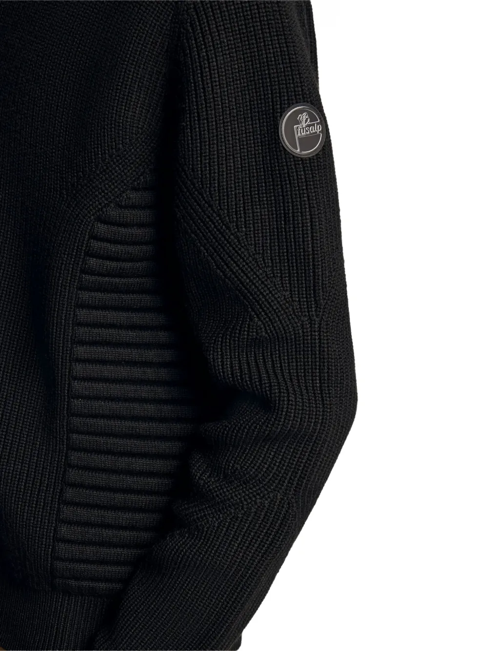Fusalp Geribbelde trui met ottoman vlak Zwart