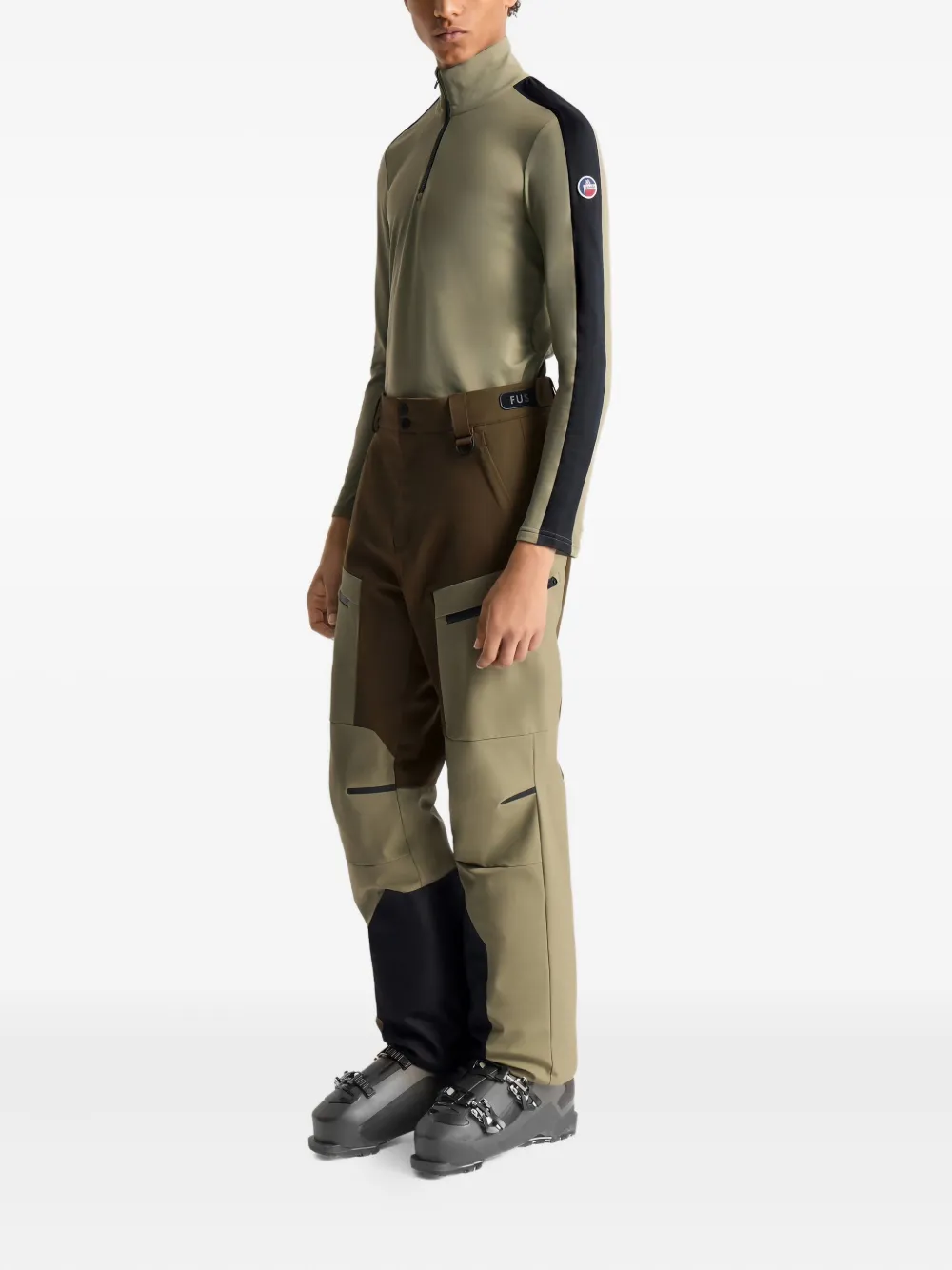 Fusalp Panelled Zip-detail Ski Bottoms In Green