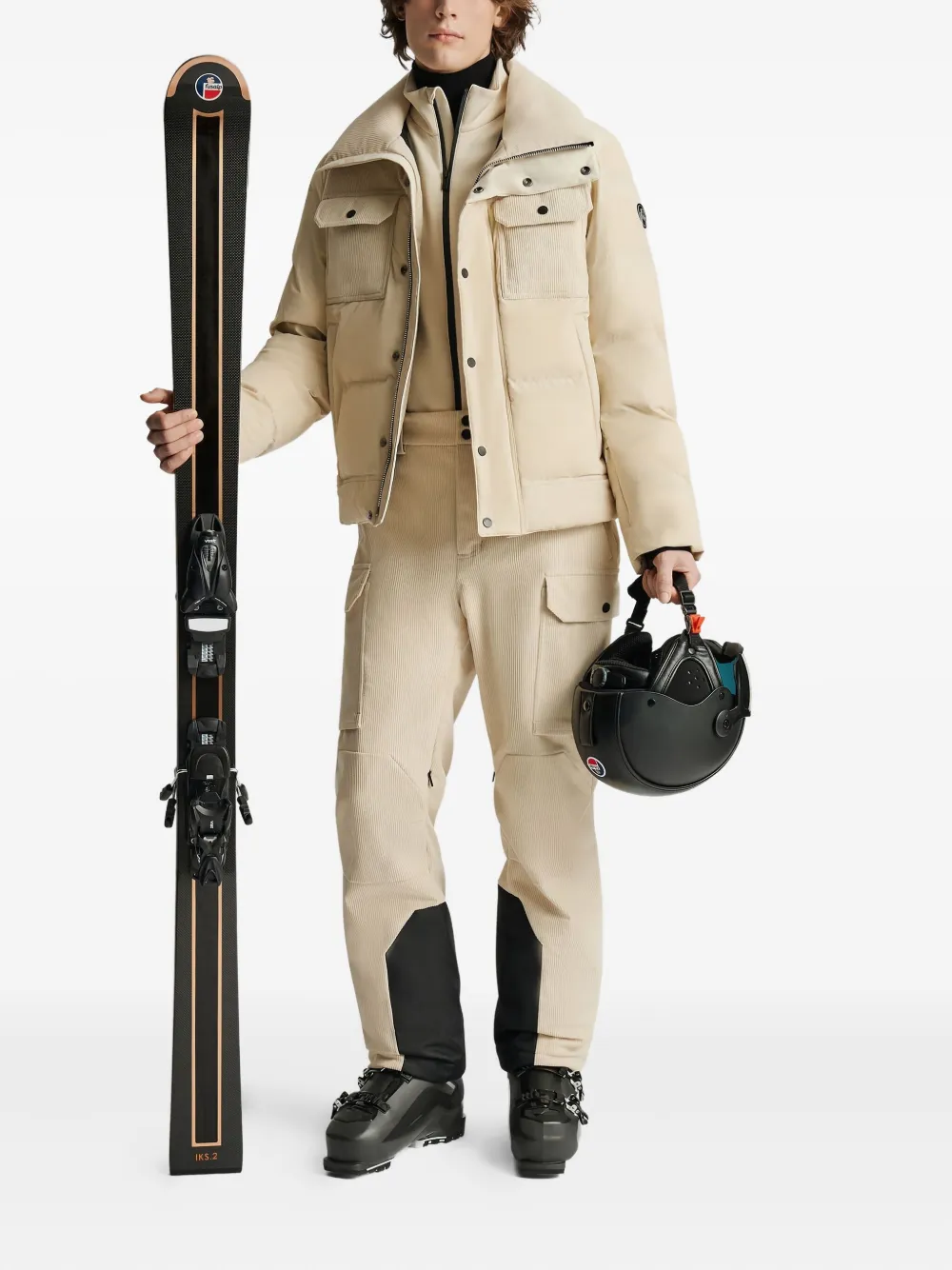 Fusalp Carlo corduroy-panel quilted ski jacket - Beige