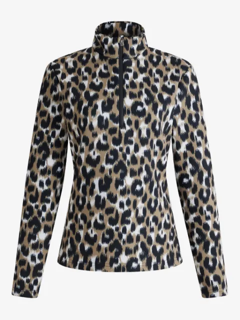 Fusalp leopard-print high-neck ski top