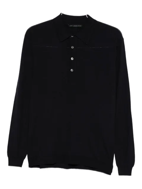 Low Brand playera tipo polo manga larga con botón