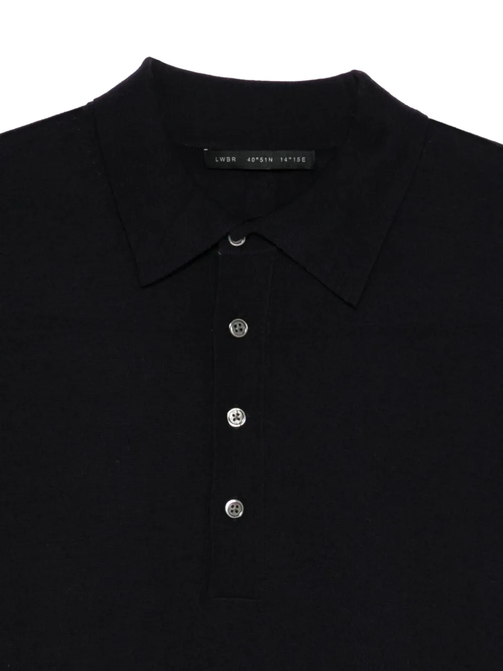 Low Brand Poloshirt met lange mouwen en knoop Blauw