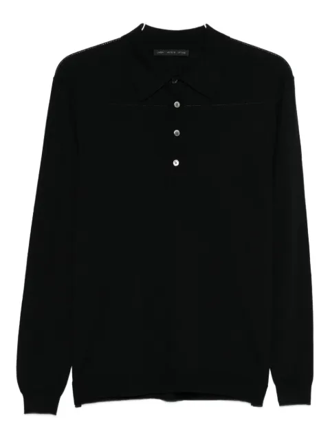 Low Brand playera tipo polo manga larga con botón