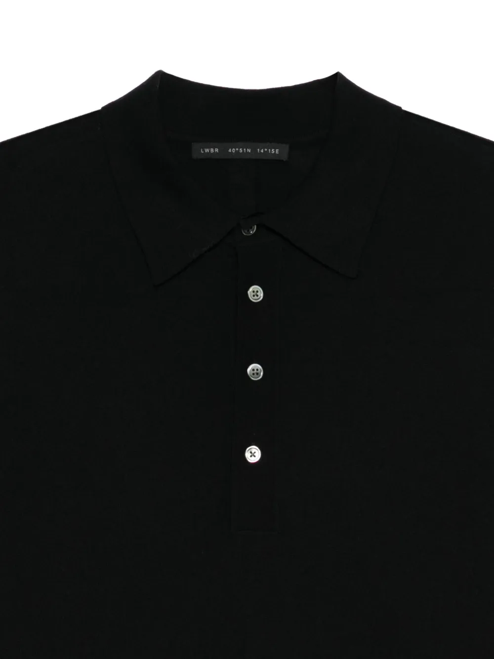 Low Brand Poloshirt met lange mouwen en knopen Zwart