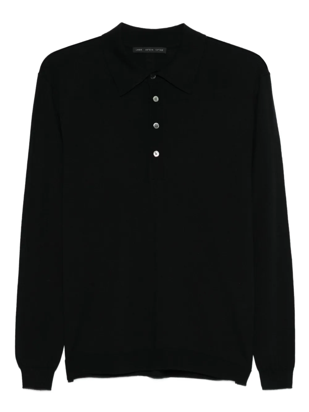 Low Brand long-sleeve button polo shirt | Black | Image 1