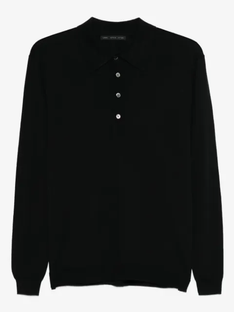 Low Brand playera tipo polo manga larga con botón