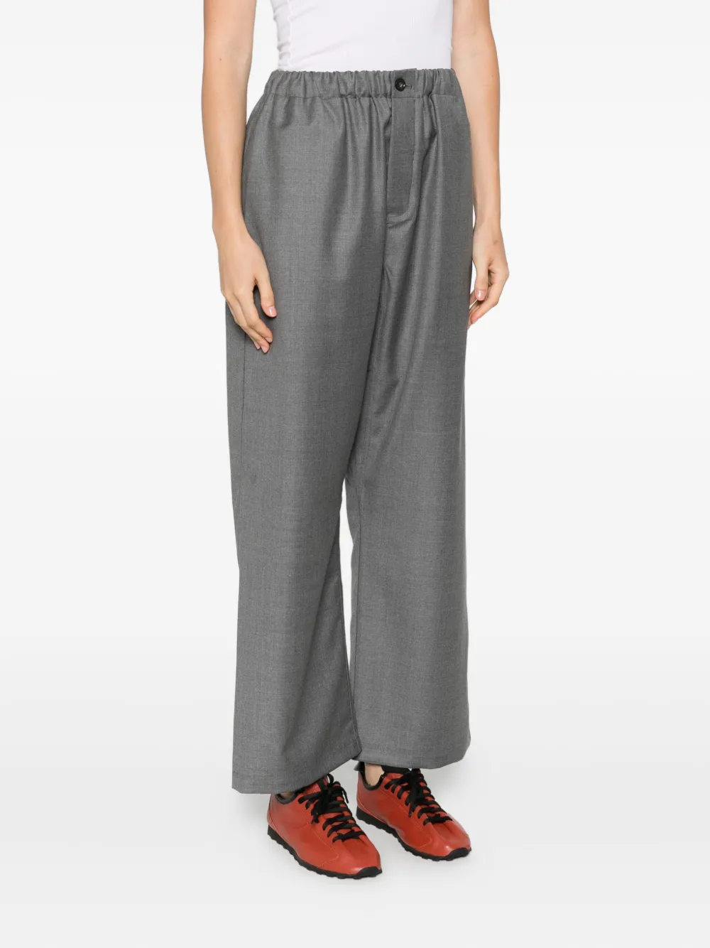 Sofie D'hoore Elasticated-waist Wool Pants In Gray