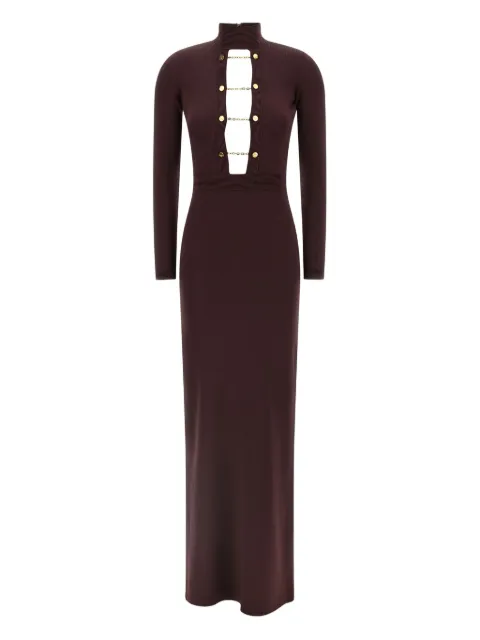 Elisabetta Franchi chain-embellished high-neck dress