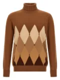 Ballantyne argyle-pattern turtleneck sweater - Brown