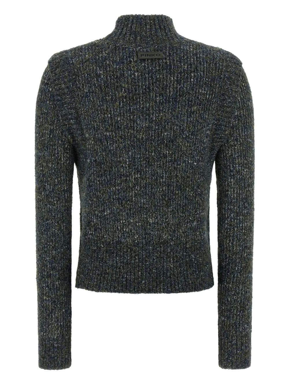 Pinko Mirror Image Embellished Turtleneck Sweater In Gray