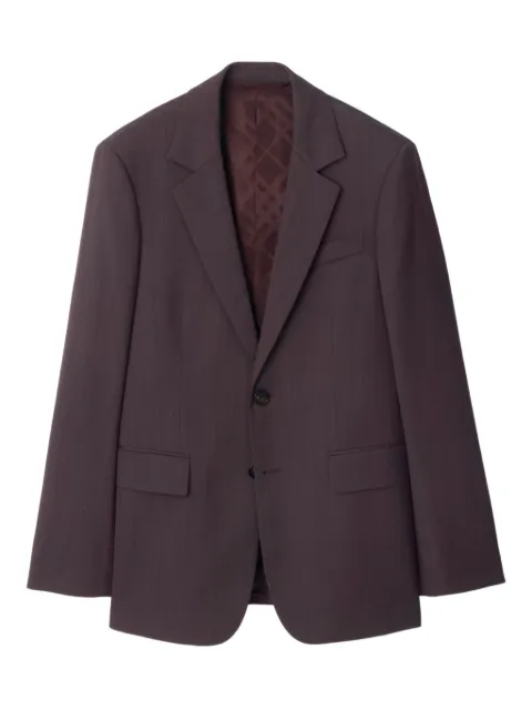 Burberry بليزر بصف أزرار وطية صدر V