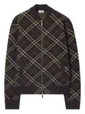 Burberry check-pattern wool-cashmere blend bomber jacket - Brown