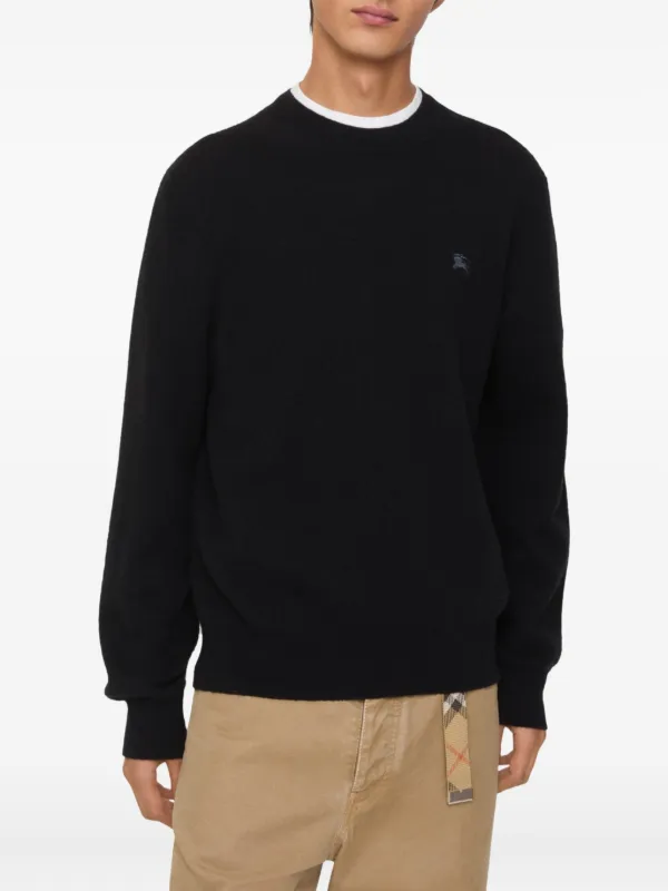 BURBERRY ロゴ入り ブラック ニットセーター BURBERRY BLACK LABEL（バーバリーブラックレーベル） 良品 Vネック