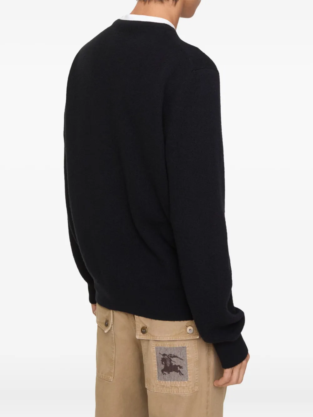 Burberry Wollen trui met logo Zwart