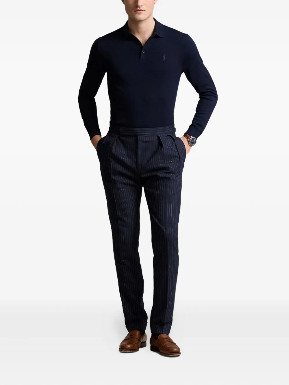 Polo Ralph Lauren logo-embroidered polo shirt - Blauw