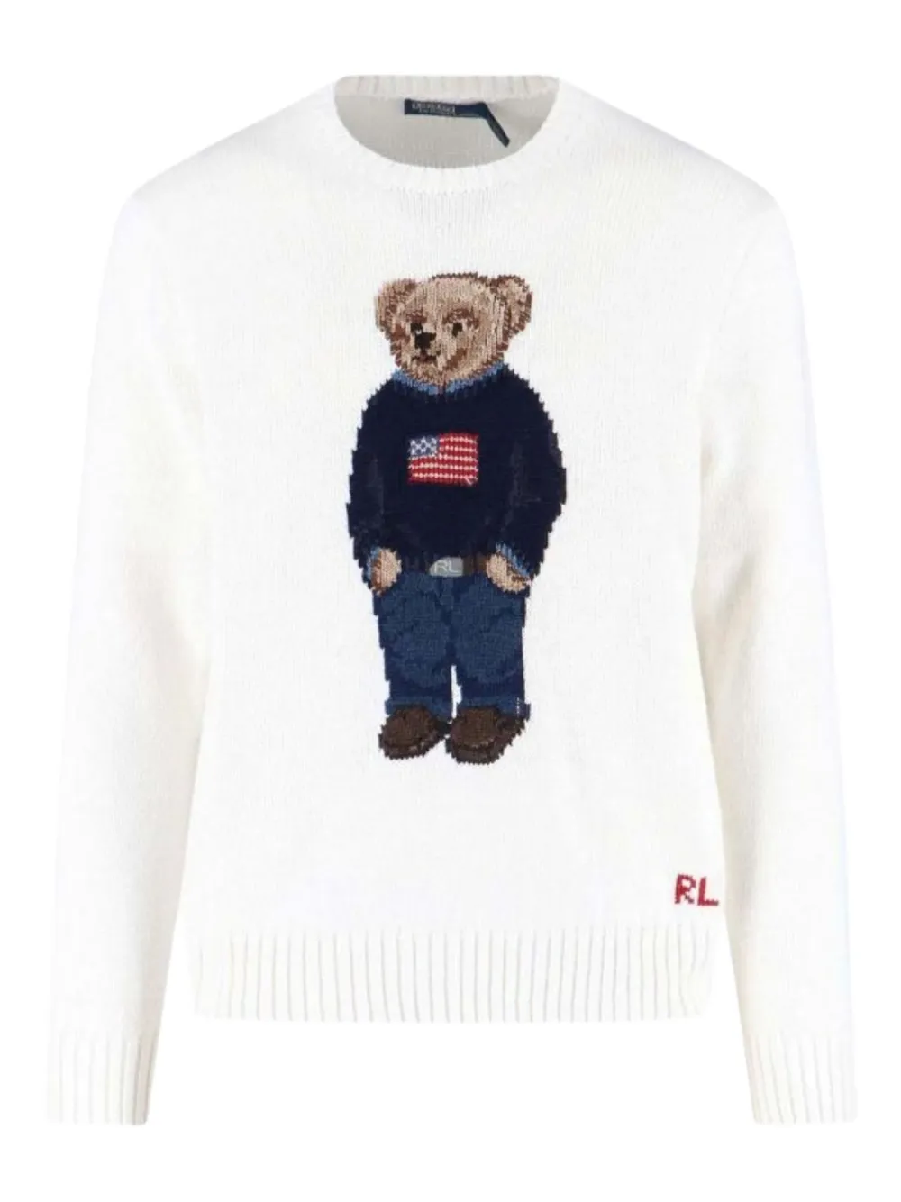 Polo Ralph Lauren Polo Bear-intarsia sweater - ホワイト Polo Ralph Lauren Polo Bear-intarsia sweater - ホワイト