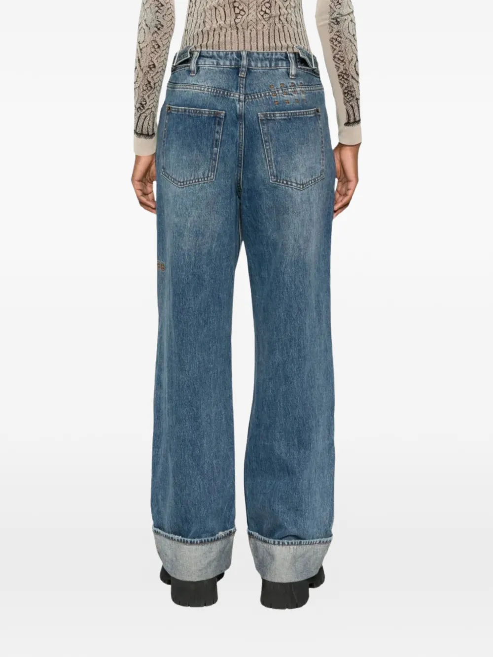  Ksubi Playback Cuffed Wide-leg Jeans - Blue 