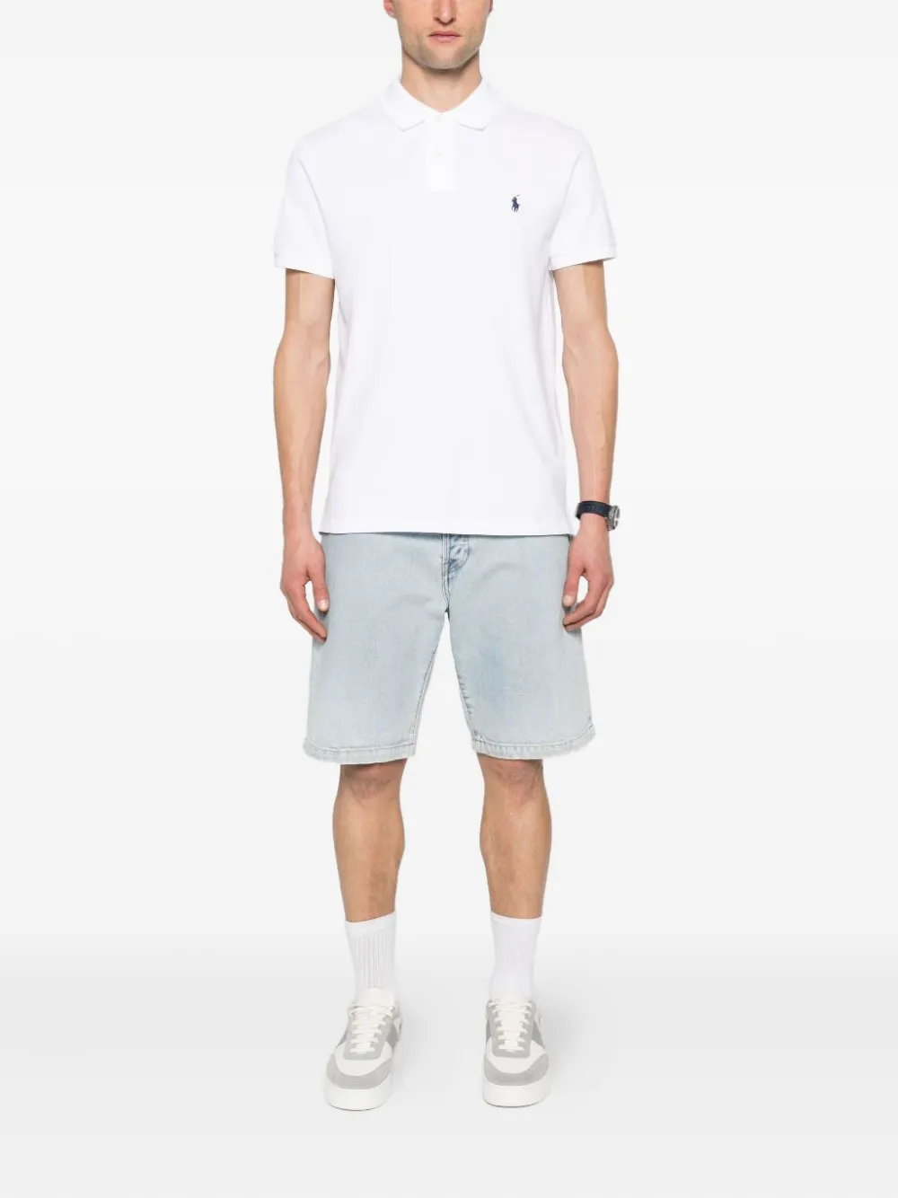 Polo Ralph Lauren Stretch-cotton Performance Tailored Polo Shirt In White