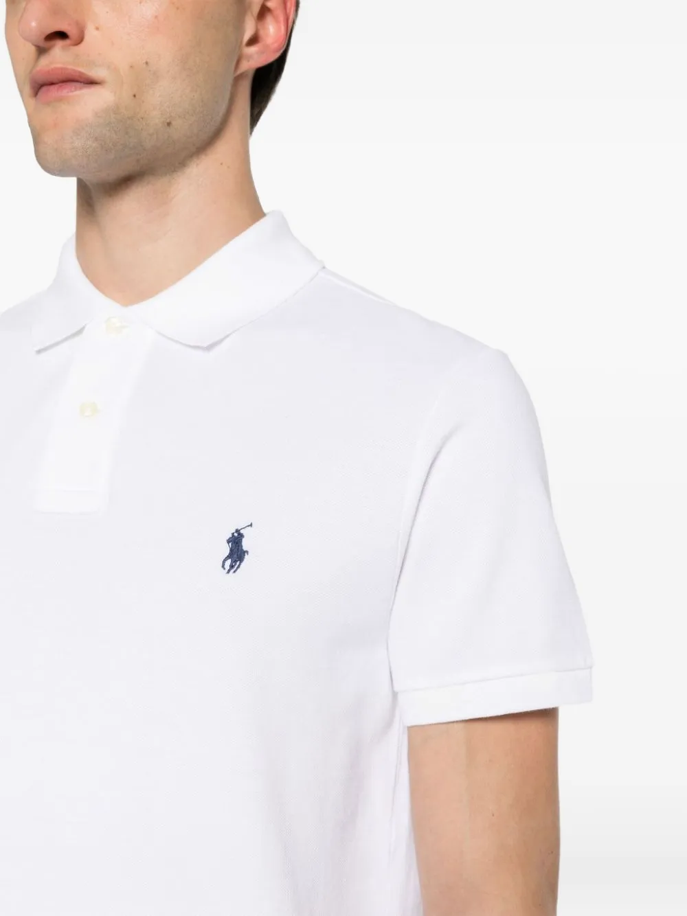 Polo Ralph Lauren Stretch-cotton Performance Tailored Polo Shirt In White