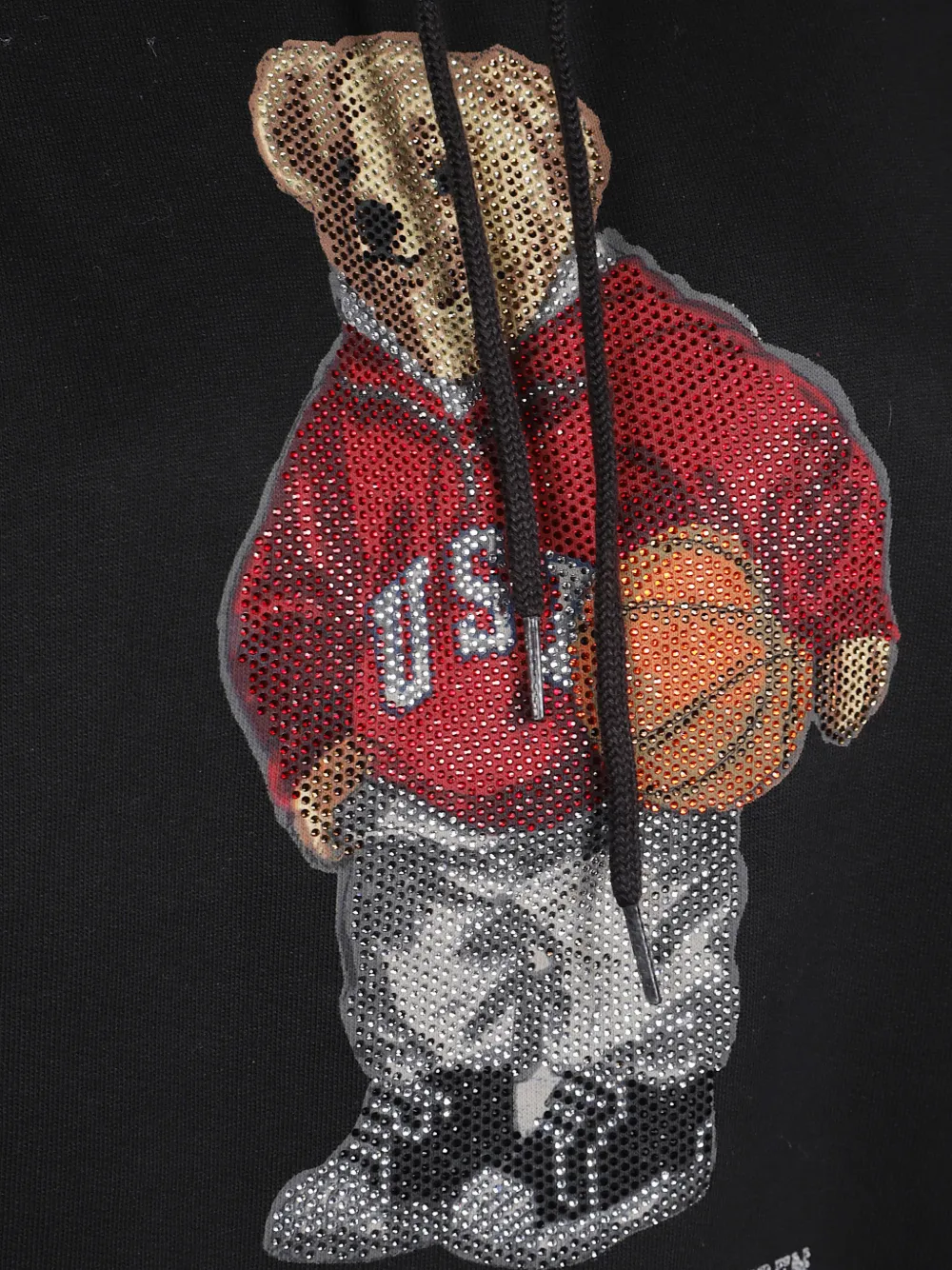 Polo Ralph Lauren Bear Graphic Hooded Knitwear In Black