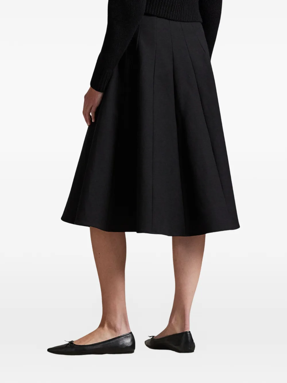 Polo Ralph Lauren Pleated Concelaled-fastening Skirt In Black