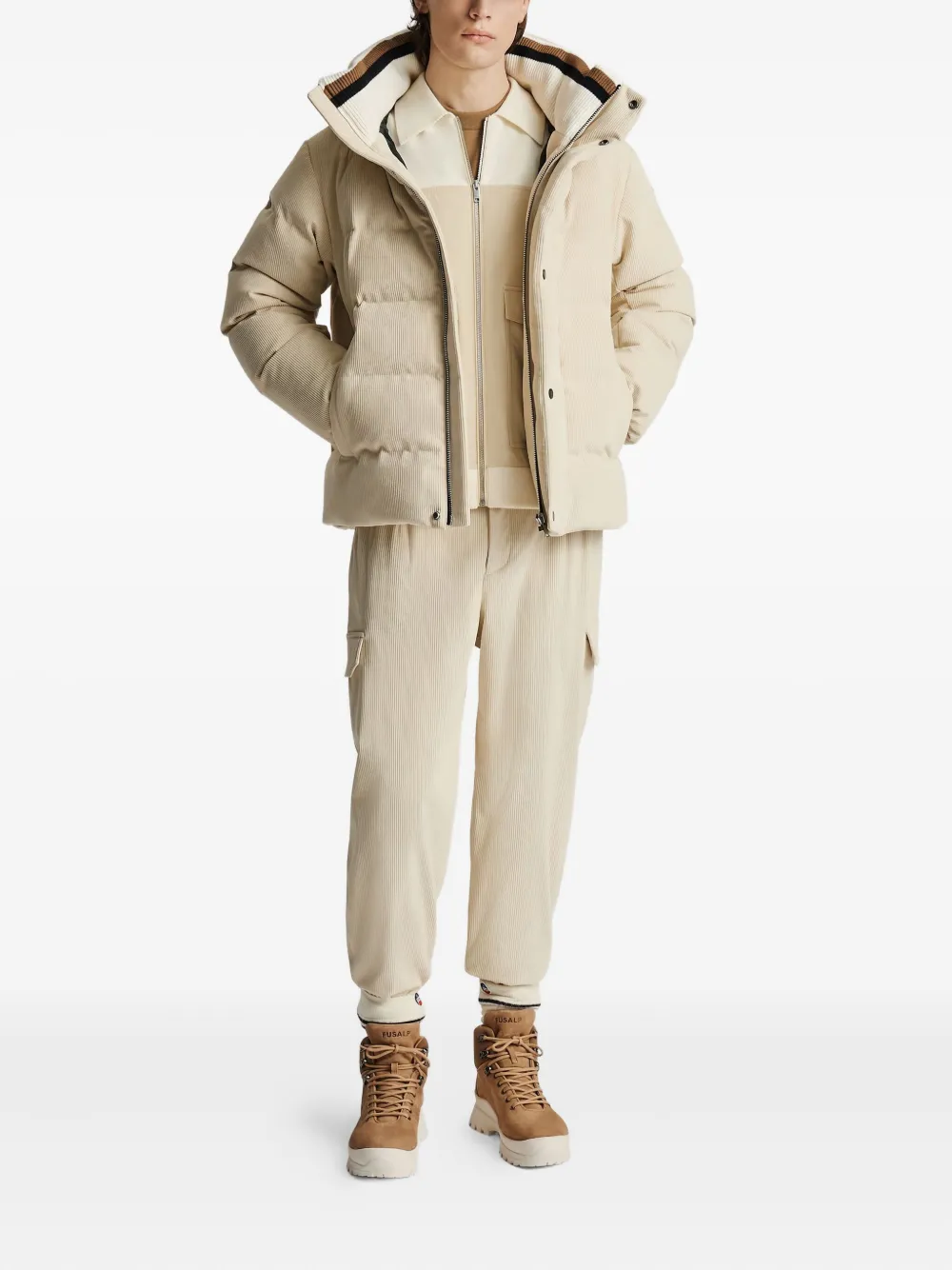Fusalp Corduroy Padded Jacket In Neutral