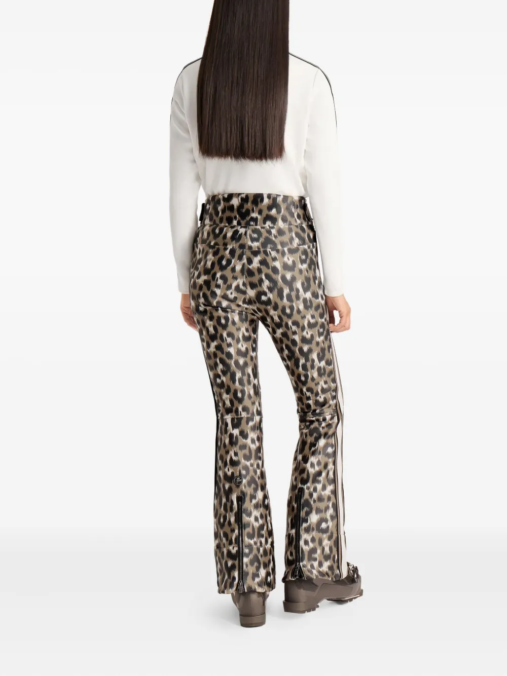 Fusalp Leopard-print Side-stripe Ski Trousers In Brown