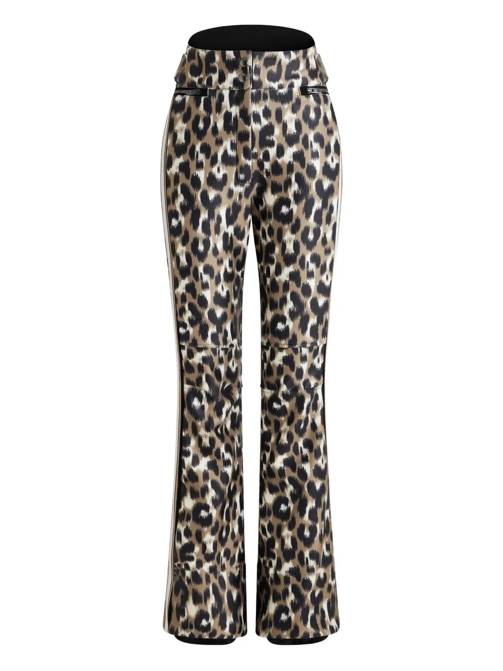 Fusalp Leopard-print Side-stripe Ski Trousers In Brown
