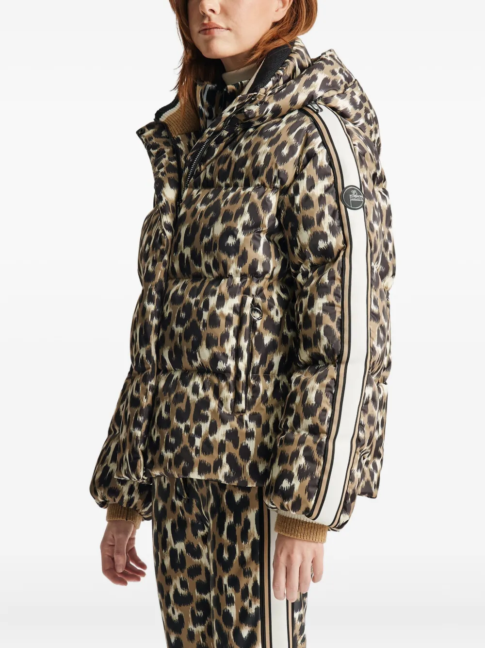 Fusalp Leopard-print Quilted Ski Jacket In Brown