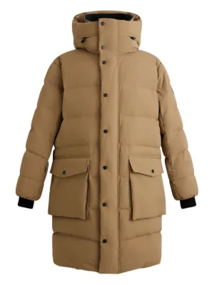 Moncler フーデッド パデッドコート | ブラウン | FARFETCH JP