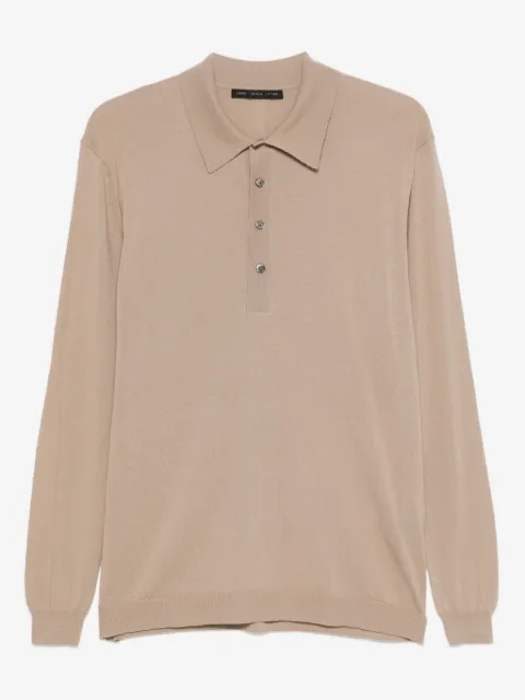 Low Brand playera tipo polo manga larga con botón