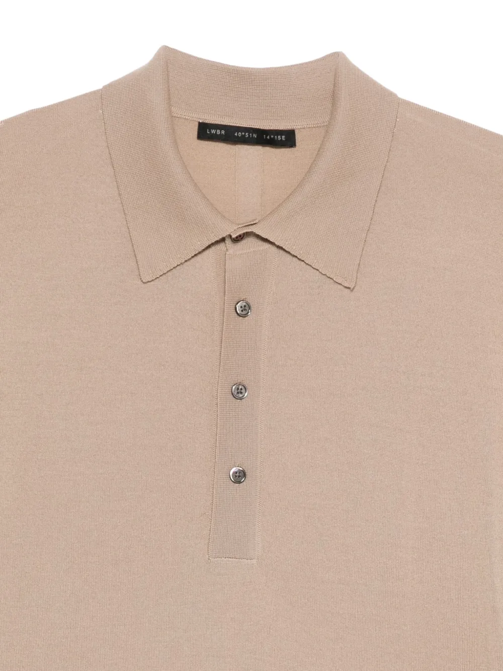 Low Brand Poloshirt met lange mouwen en knoop Beige