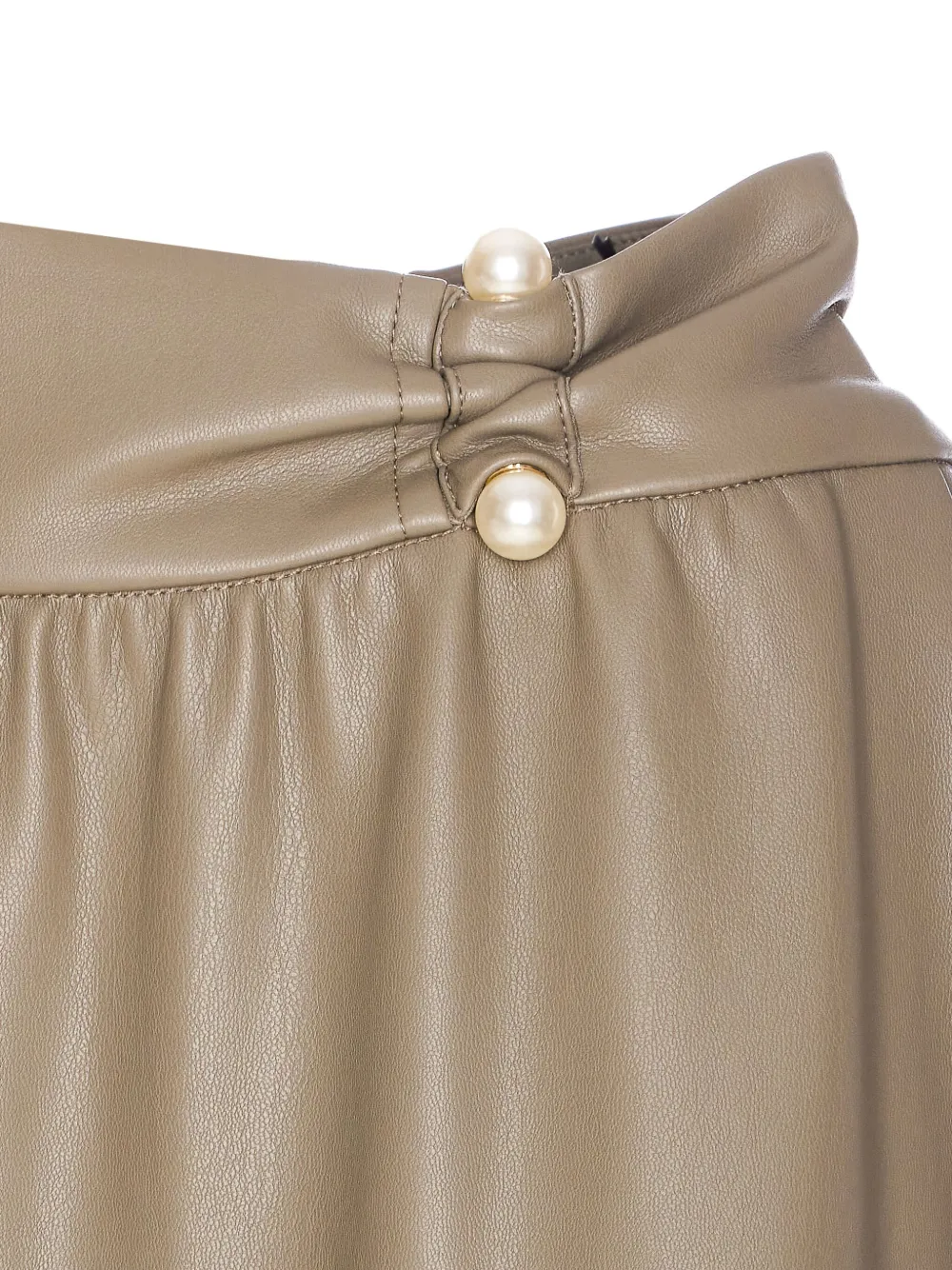 Liu •jo Leather Midi Skirt In Green