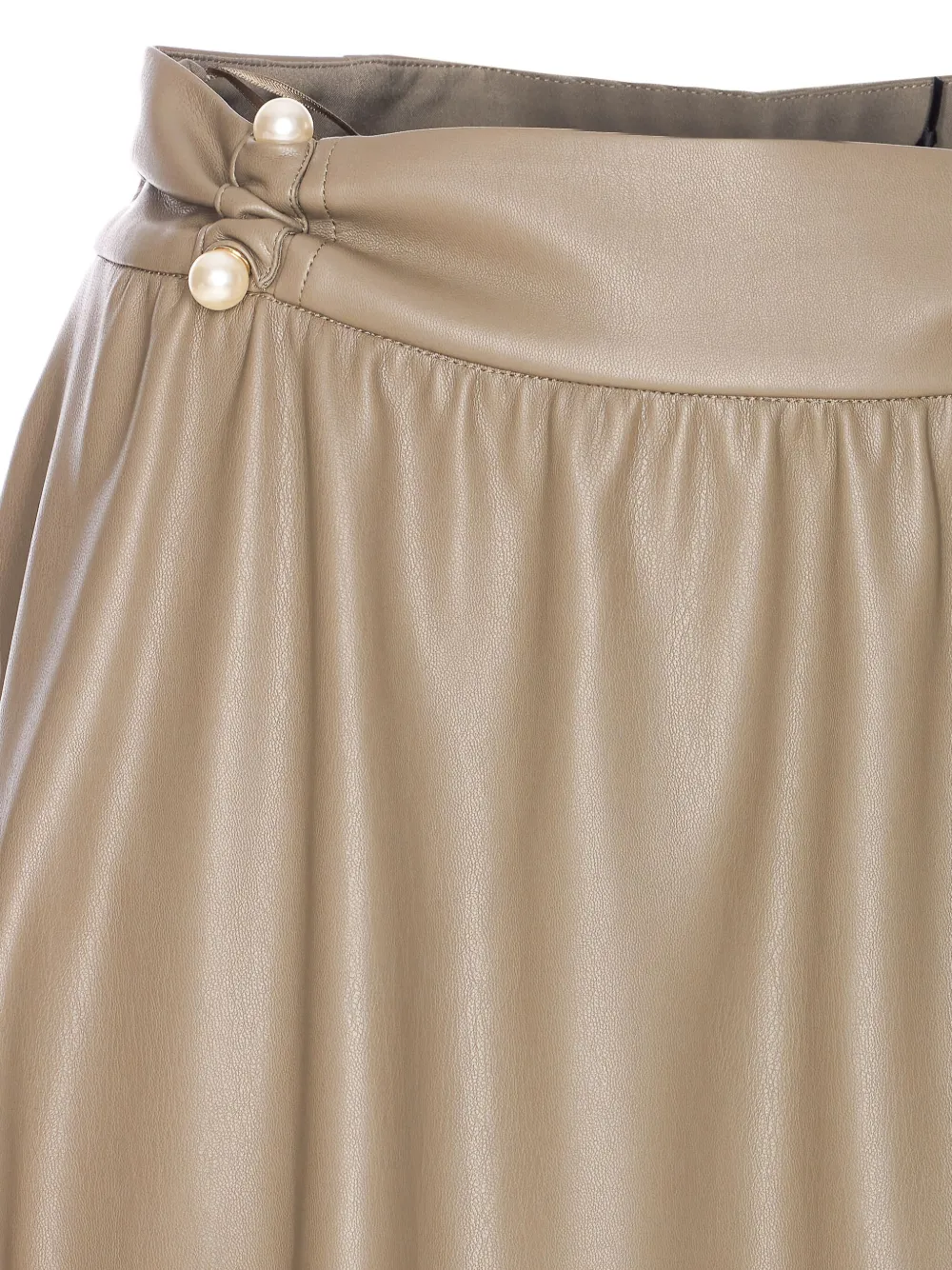 Liu •jo Leather Midi Skirt In Green