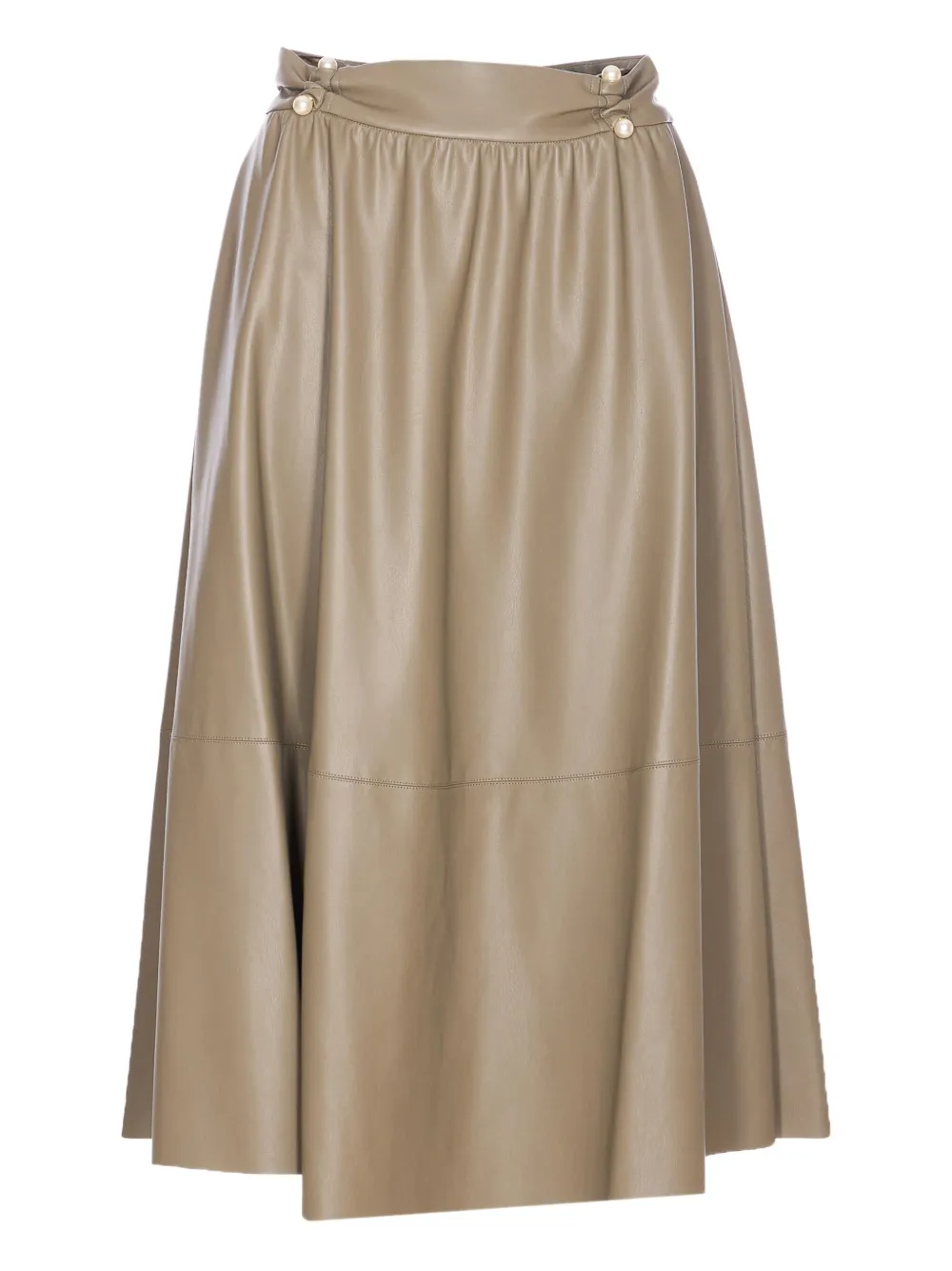 Liu •jo Leather Midi Skirt In Green