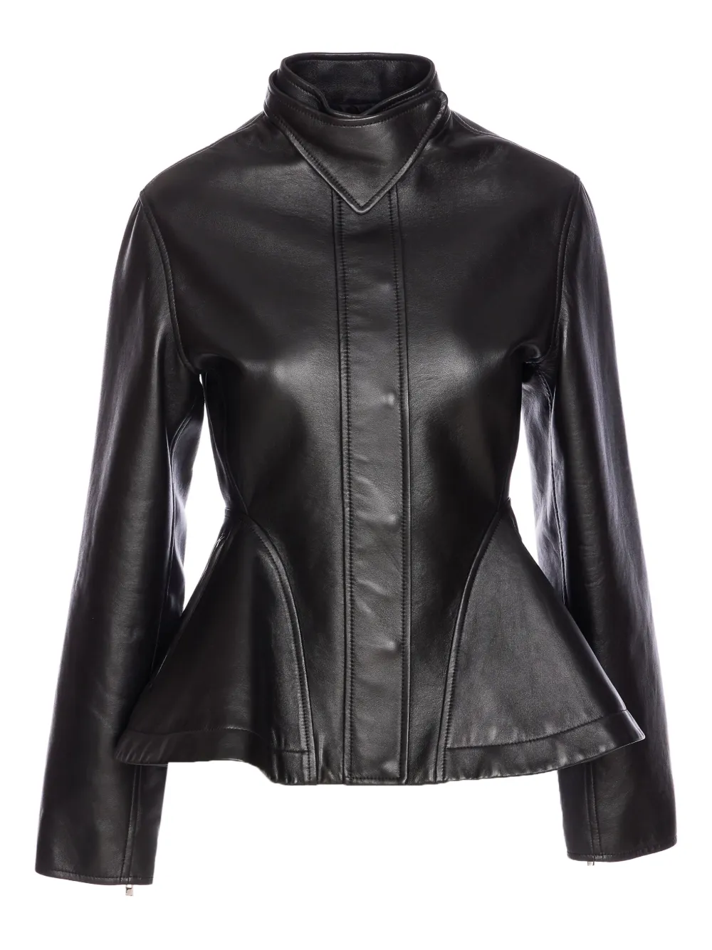Alaïa peplum leather jacket | Black | Image 1