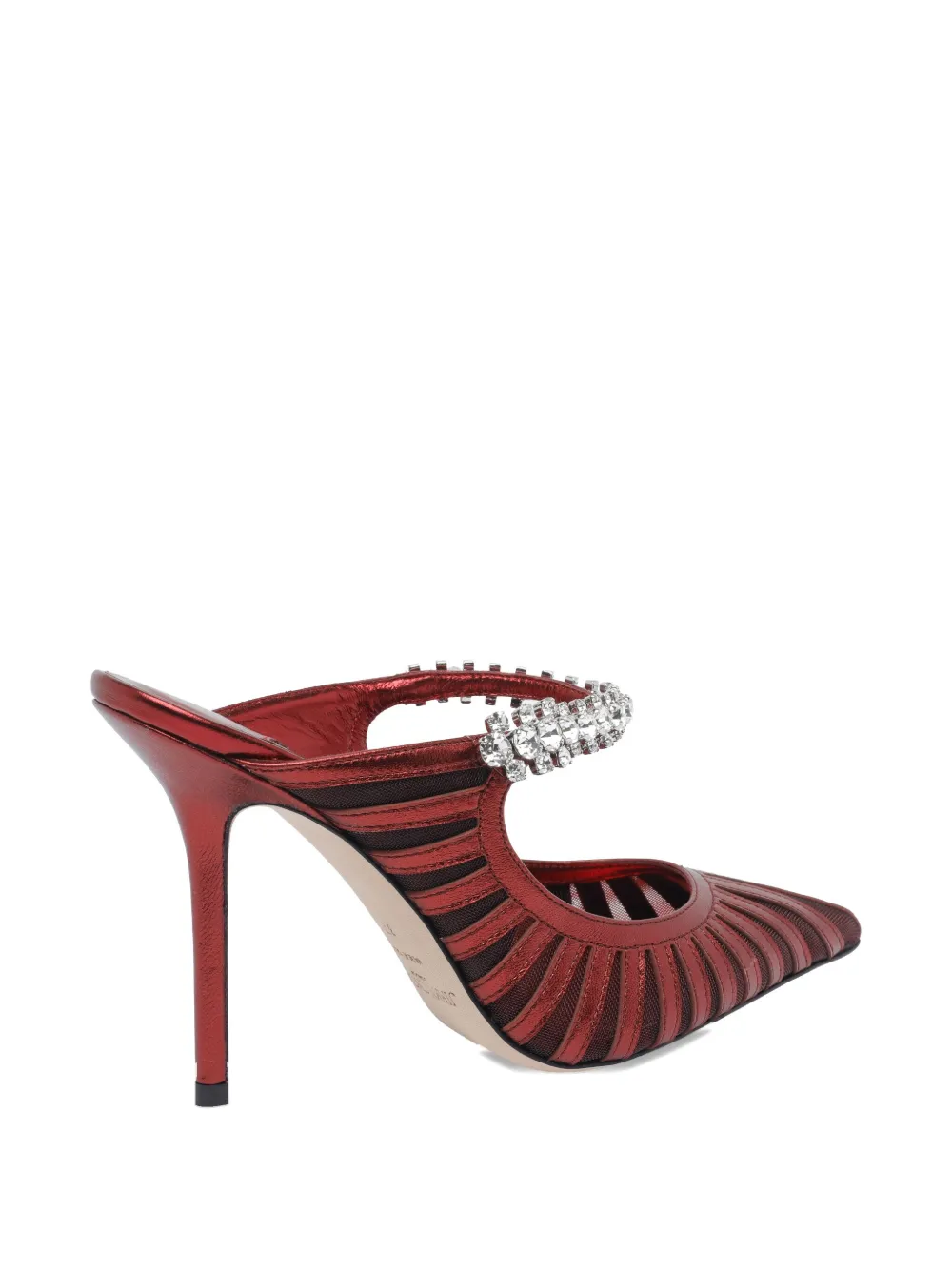 Jimmy Choo Strappy Stiletto Pumps Crystal Detail In Red
