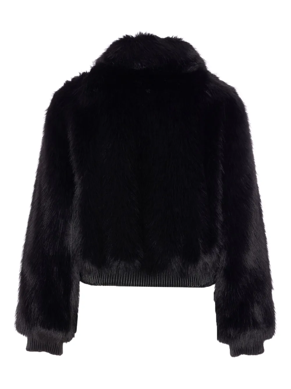 Liu •jo Faux Fur And Leather Jacket In Black