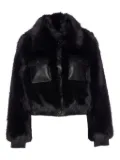 LIU JO faux-fur cropped jacket - Black
