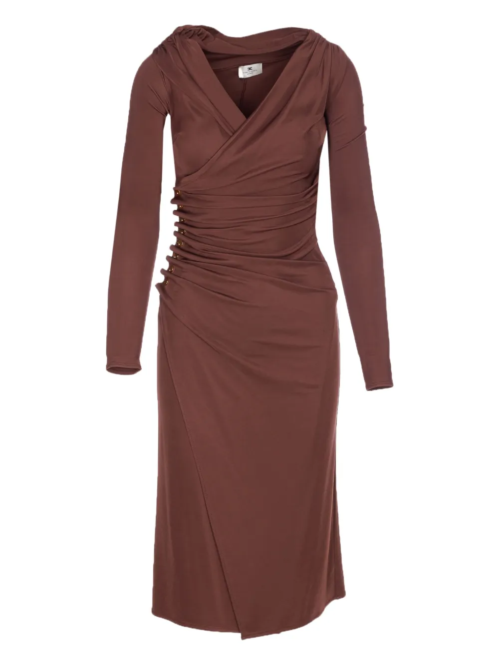 Elisabetta Franchi ruched-detailed midi dress | Brown | Image 1