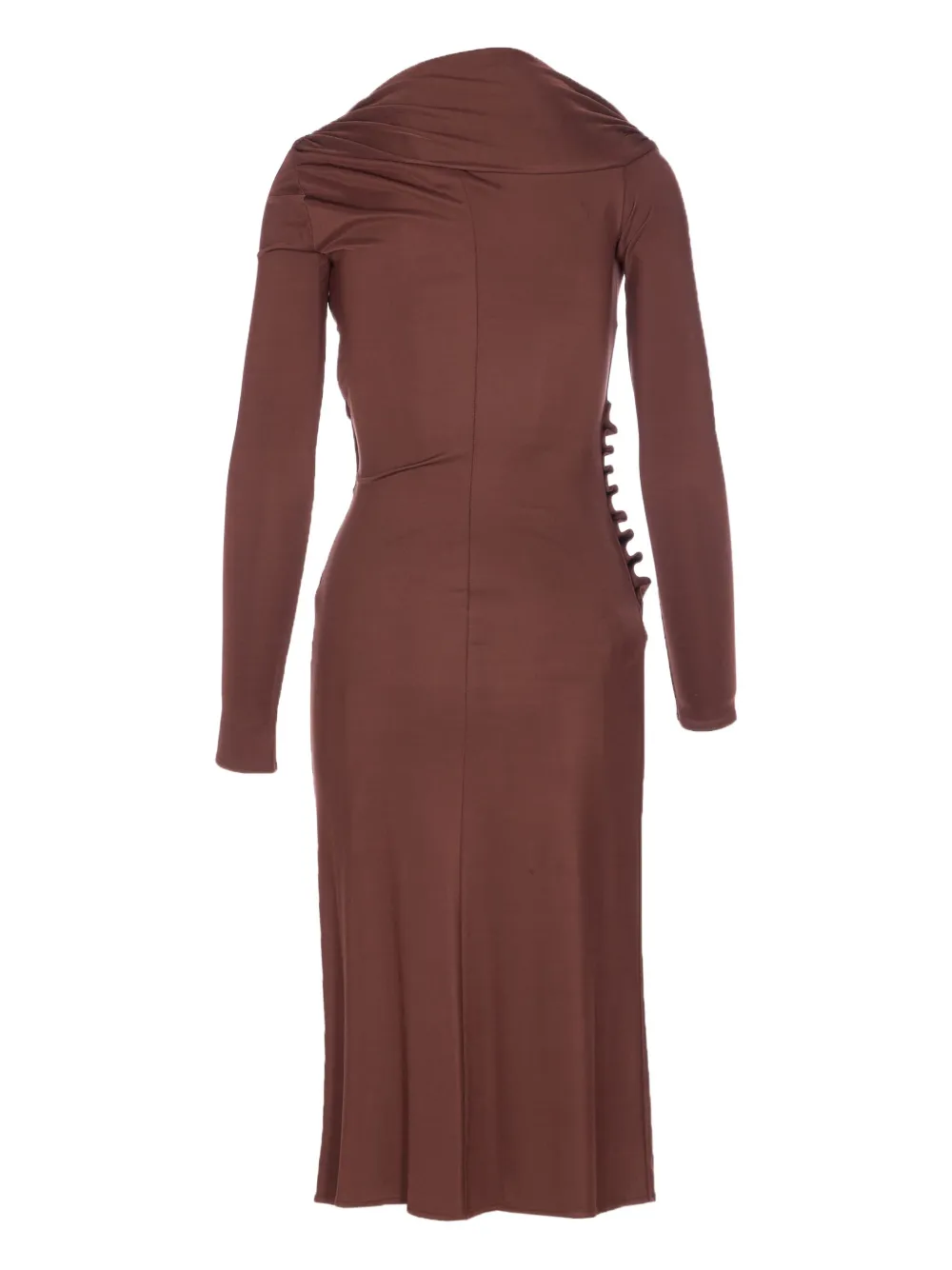 Elisabetta Franchi ruched-detailed midi dress - Bruin